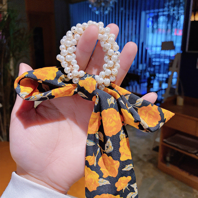 FloraPearl Bow Hair Tie