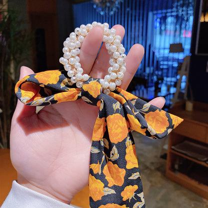 FloraPearl Bow Hair Tie