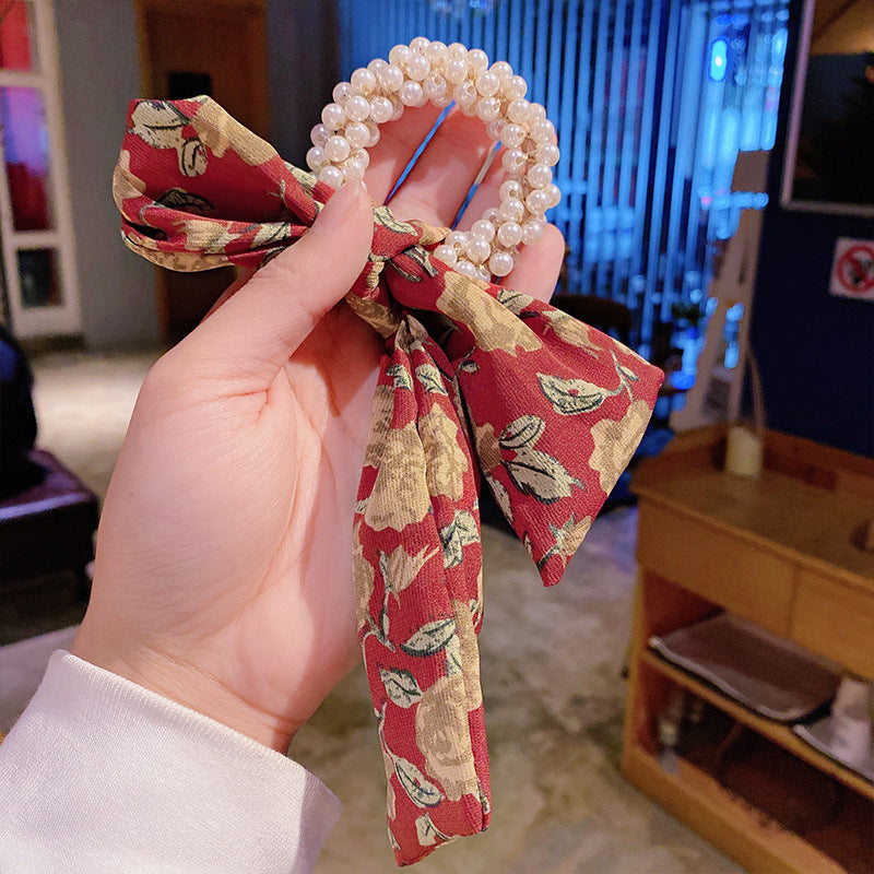 FloraPearl Bow Hair Tie