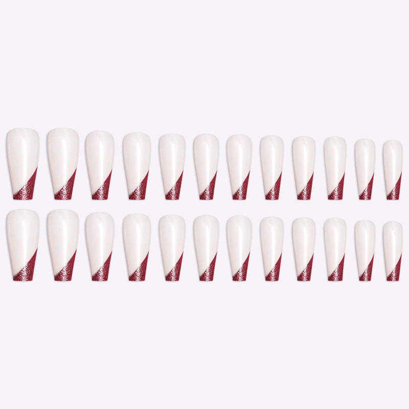 RoseBallet French Tip Nails