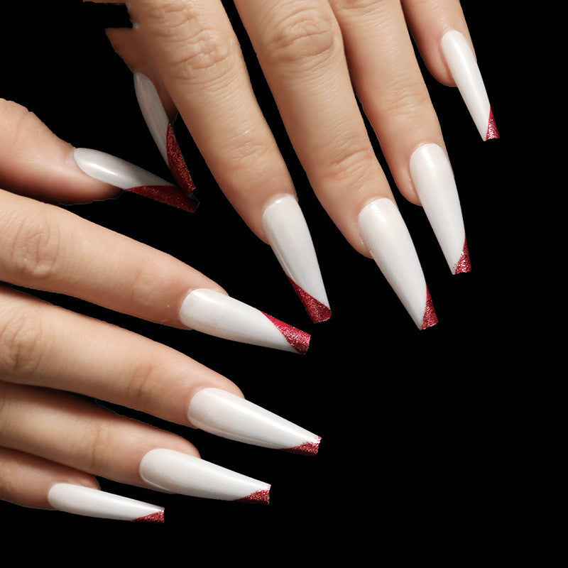 RoseBallet French Tip Nails