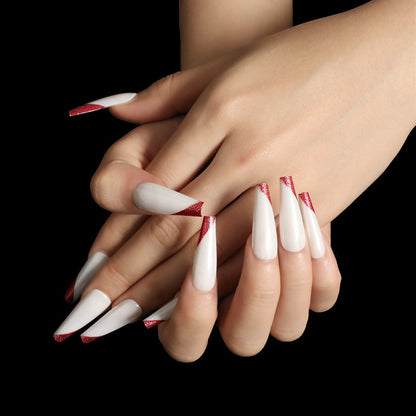 RoseBallet French Tip Nails
