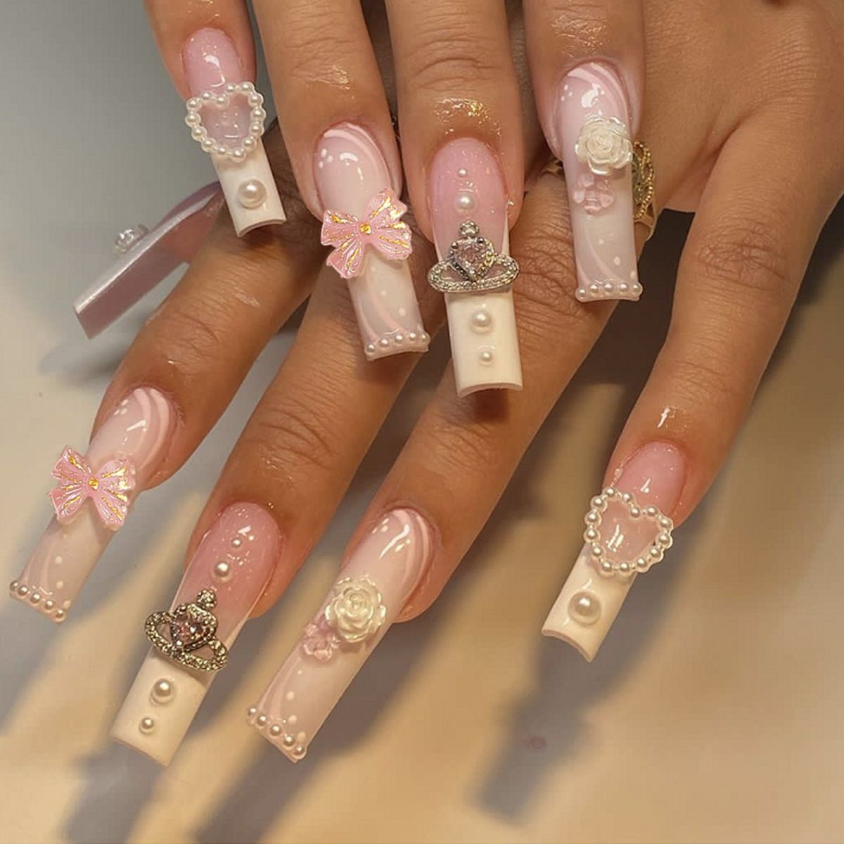 GlamGem Rectangular Diamond Press-On Nails