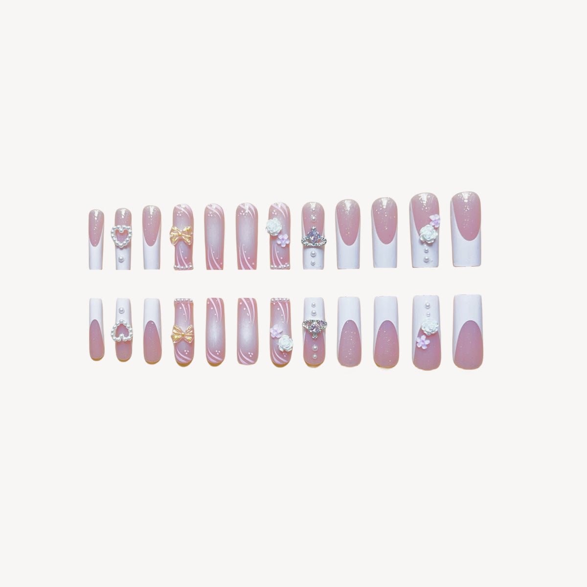 GlamGem Rectangular Diamond Press-On Nails